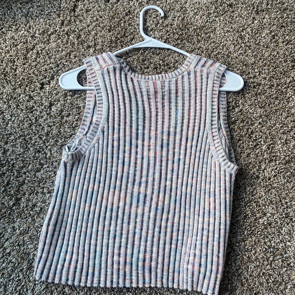 Multicolored Button Up Sweater Tank - Picture 2 of 3